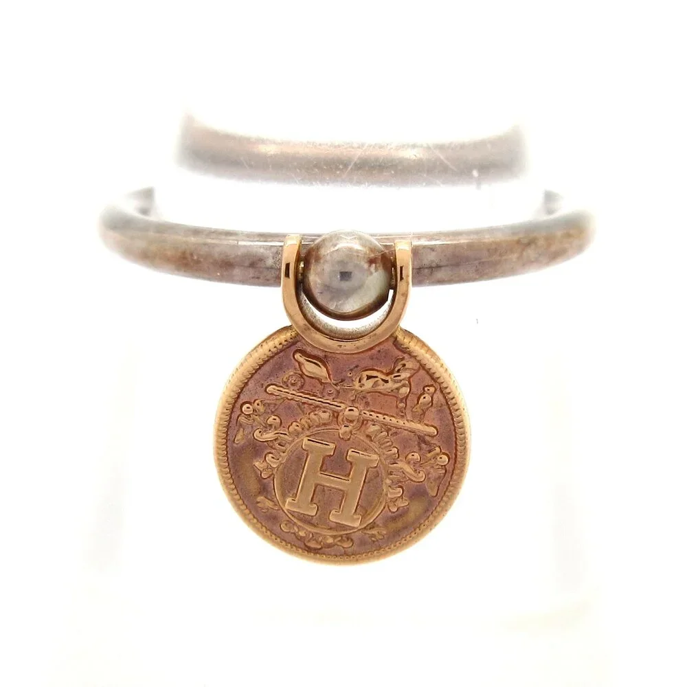 Hermès Ex Libris Ring Silver 18K Rose Gold